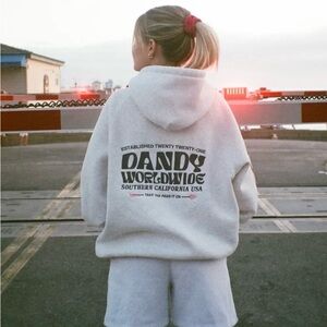 Dandy Worldwide “Heart on my Sleeve” Gray Oversized Hoodie. Size XL